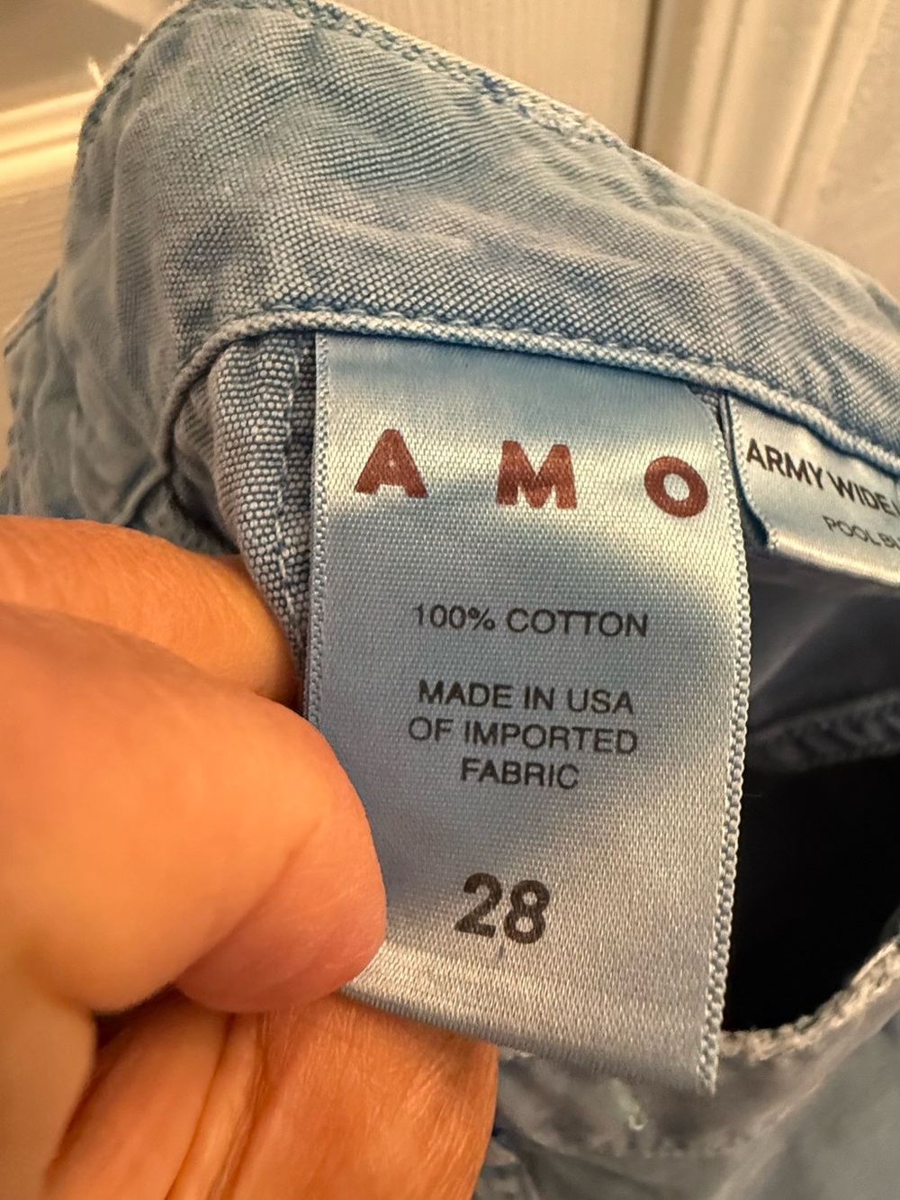 AMO Wide Leg Light Blue Utility Pants - Picture 6 of 7